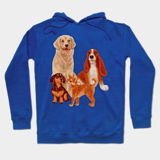 Cute watercolor Dogs Painting Hoodie